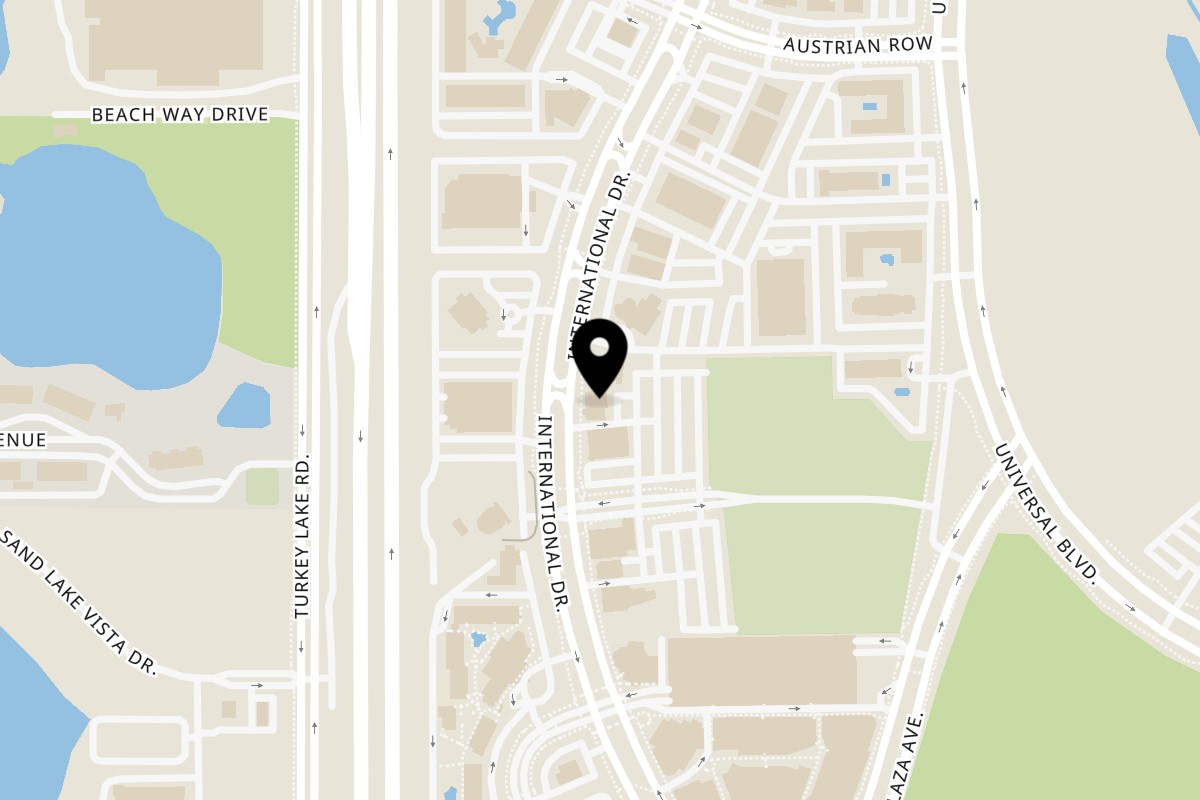 Map showing the location of Capybara Ramen & Sushi Capybara - ORLANDO on 8957 International Dr Ste 401 in Orlando